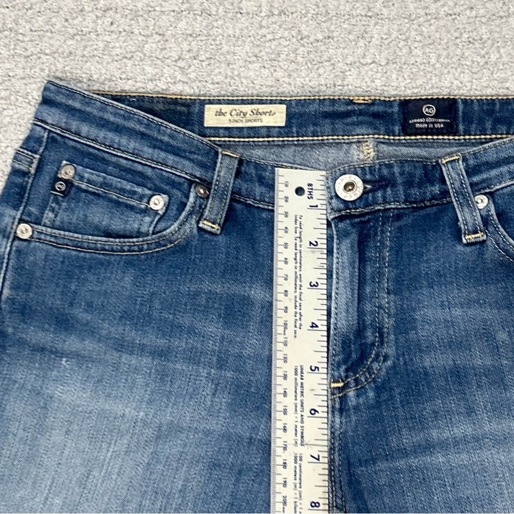 AG Adriano Goldschmied The City Short Rolled Hem Dark Blue Denim Shorts - Picture 2 of 12